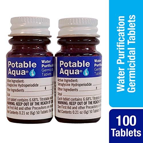 4 Portable Aqua Sanitary Water Cleansing Tablets - 50 Unit Double Pack