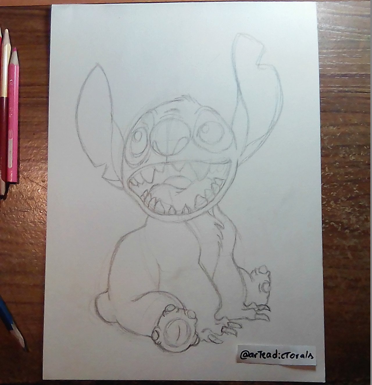 stitch!, stitch can draw too pencil on paper., steen