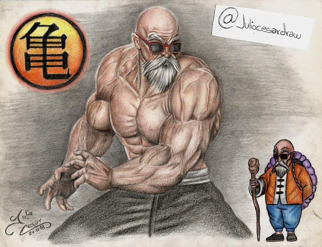 Dibujando al Maestro Roshi / Paso a paso del proceso del sombreado de este  tono de piel. | PeakD