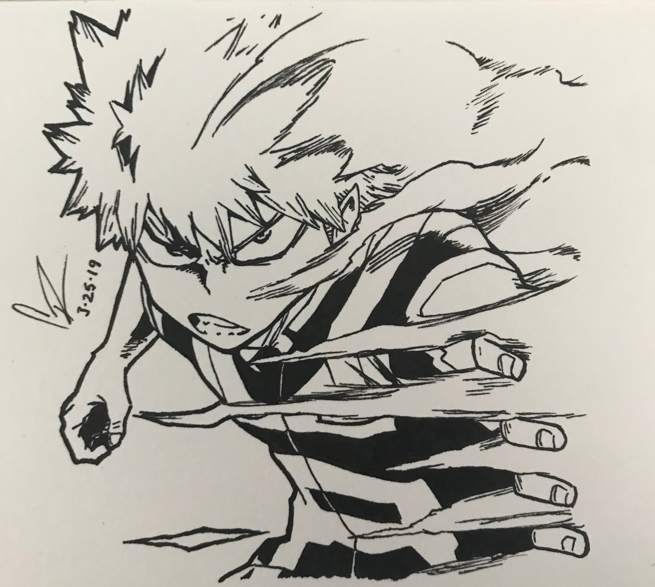 Ink Drawing Katsuki Bakugou | PeakD