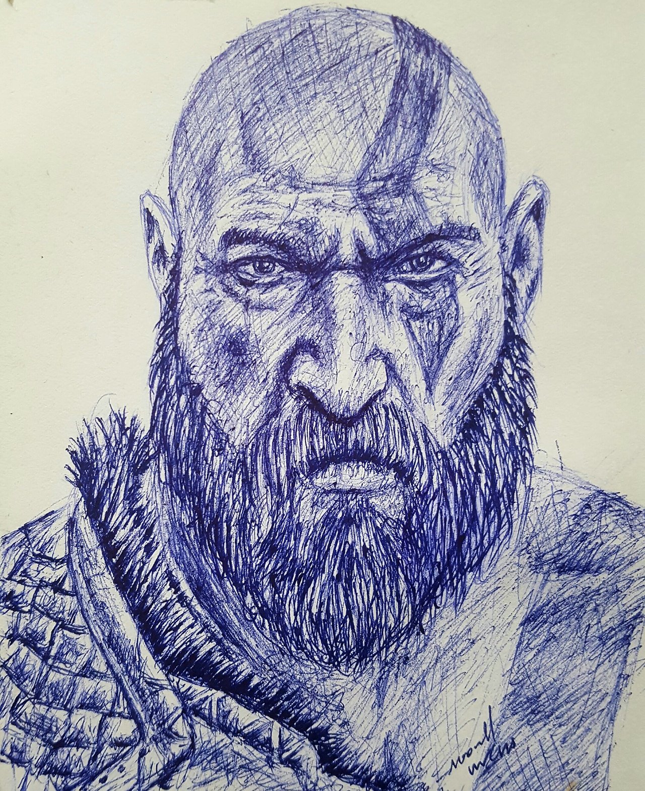 Kratos2. God of War. Original Drawing. Fan Art - Etsy