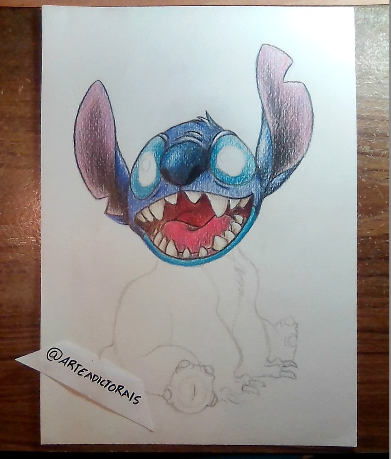 stitch!, stitch can draw too pencil on paper., steen