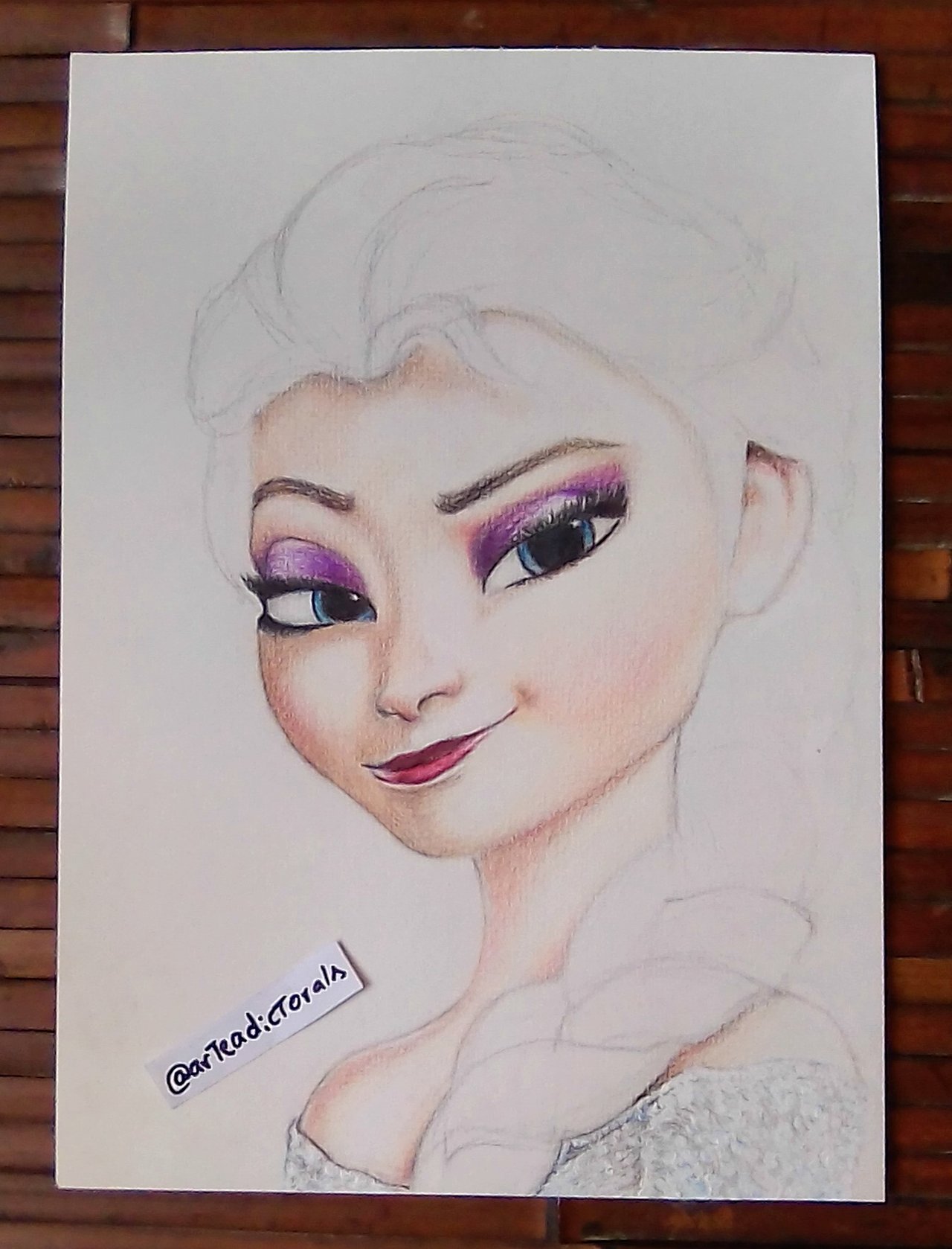 Y así fue como dibuje y pinté a Elsa de la película Frozen (Fotos + Vídeo)  | PeakD