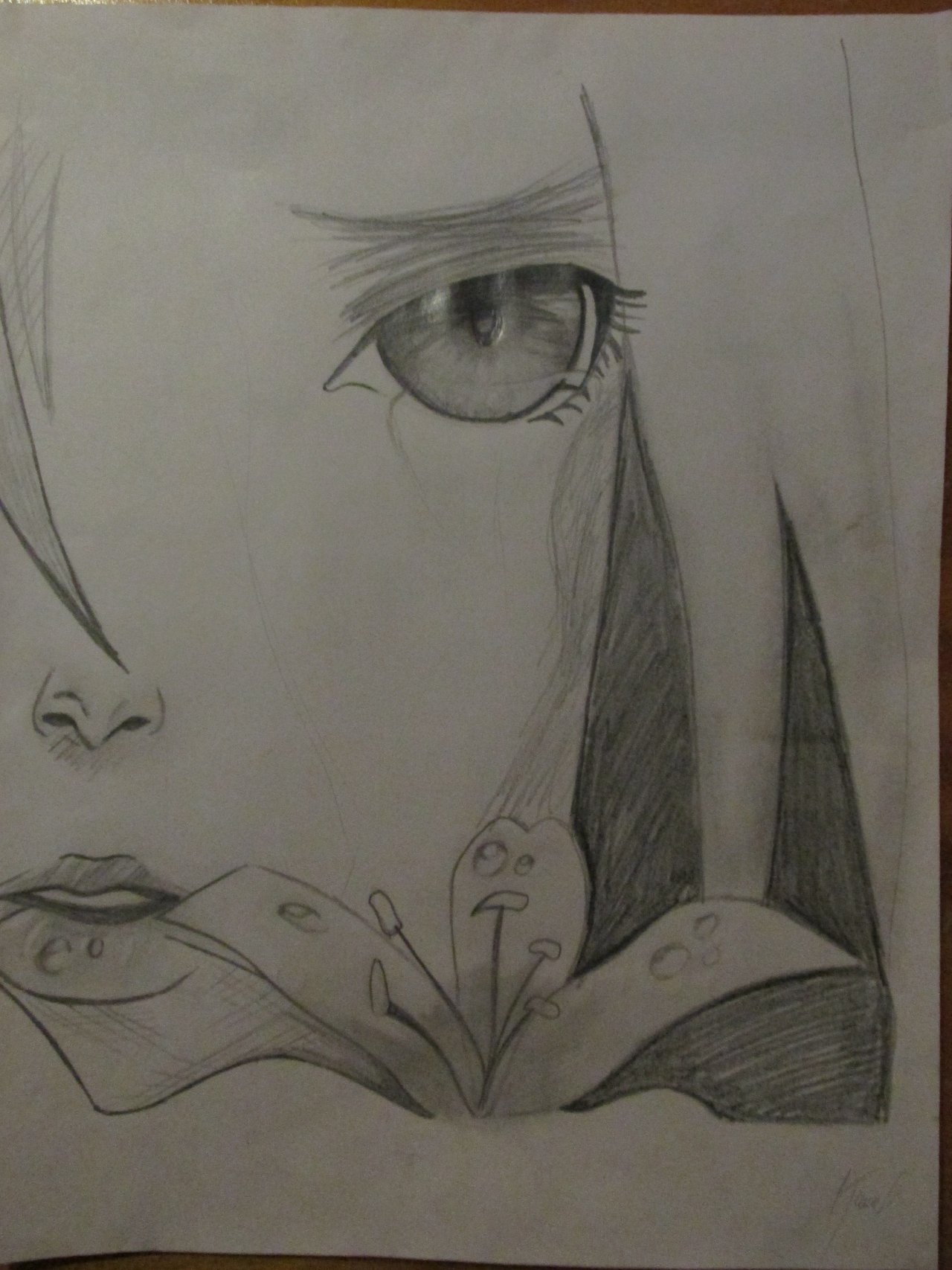 ESP/ENG] Dibujando Chica anime triste con flor / Drawing sad anime girl  with flower | PeakD