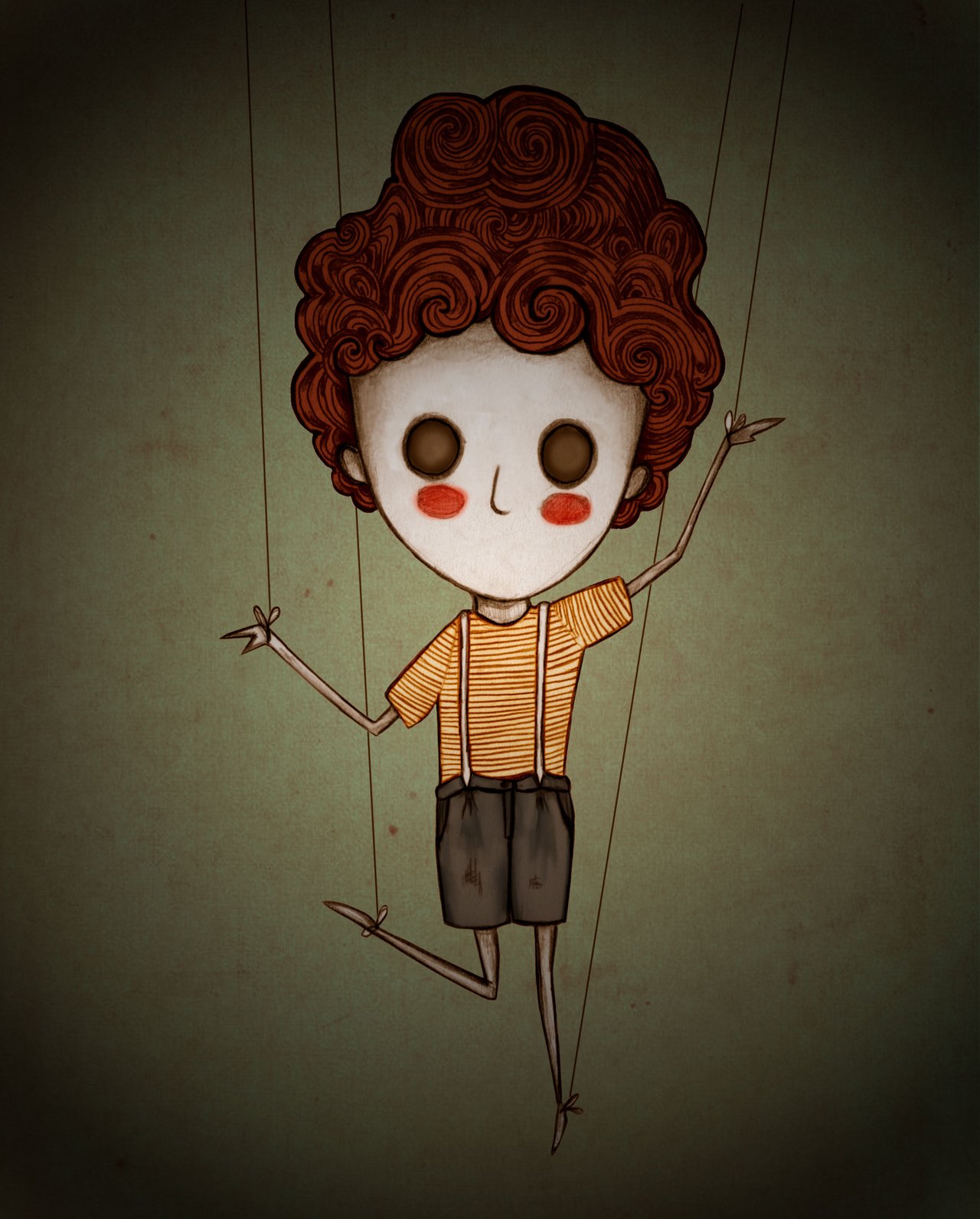 Creepy-PUPPET BOY/ Chico MARIONETA raro. ILLUSTRATION+GIF by Alejandra Her  | PeakD