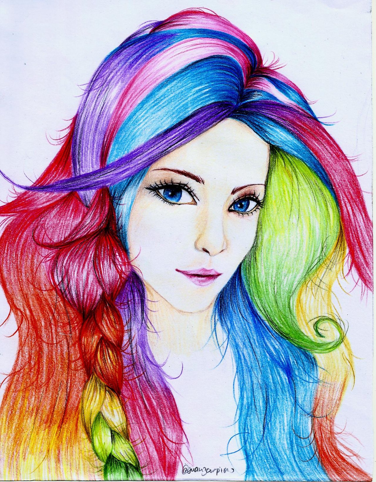 Color Pencil Portraits  How to Draw Hair