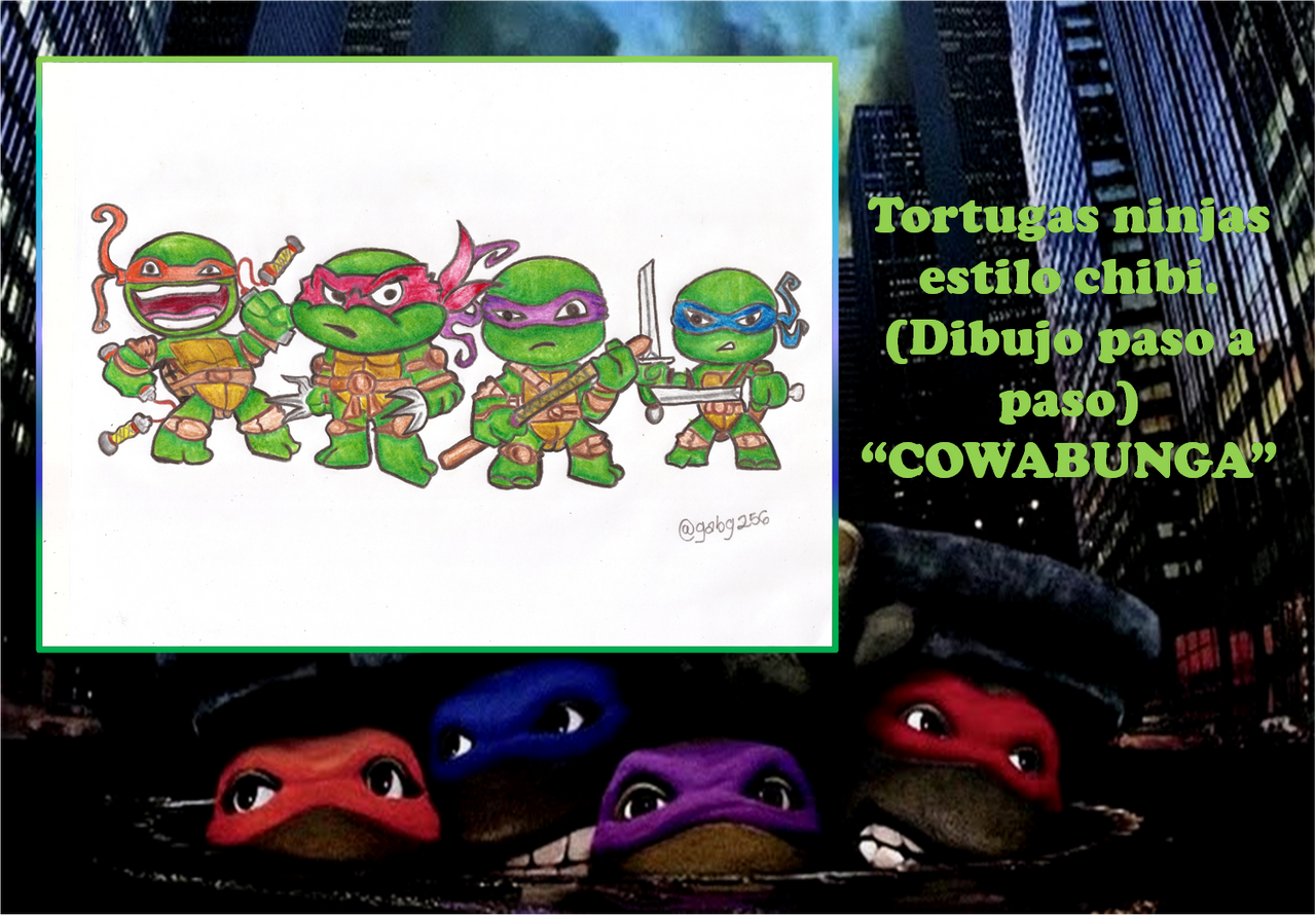 dibujos de tortugas ninja chibi