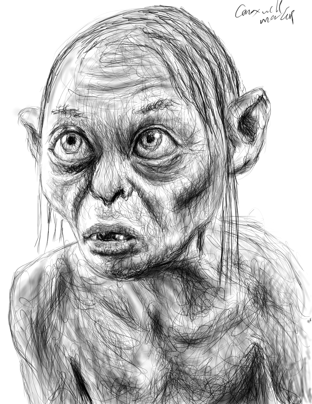 Gollum Lord Of The Rings Drawing