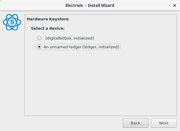 Electrum install wizard, step b