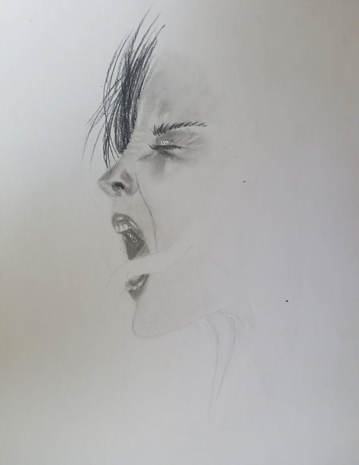 screaming profile drawing