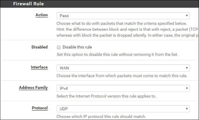 pfsense firewall snmp rule
