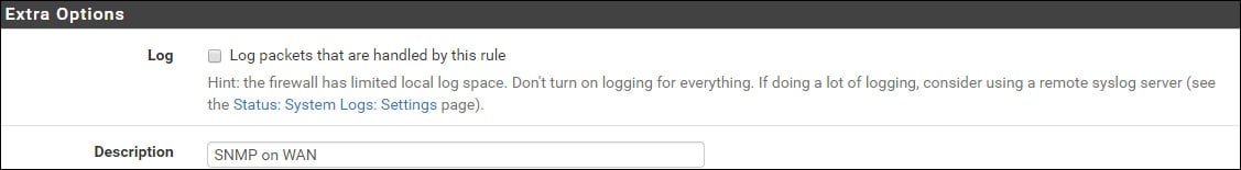 pfsense snmp firewall extra