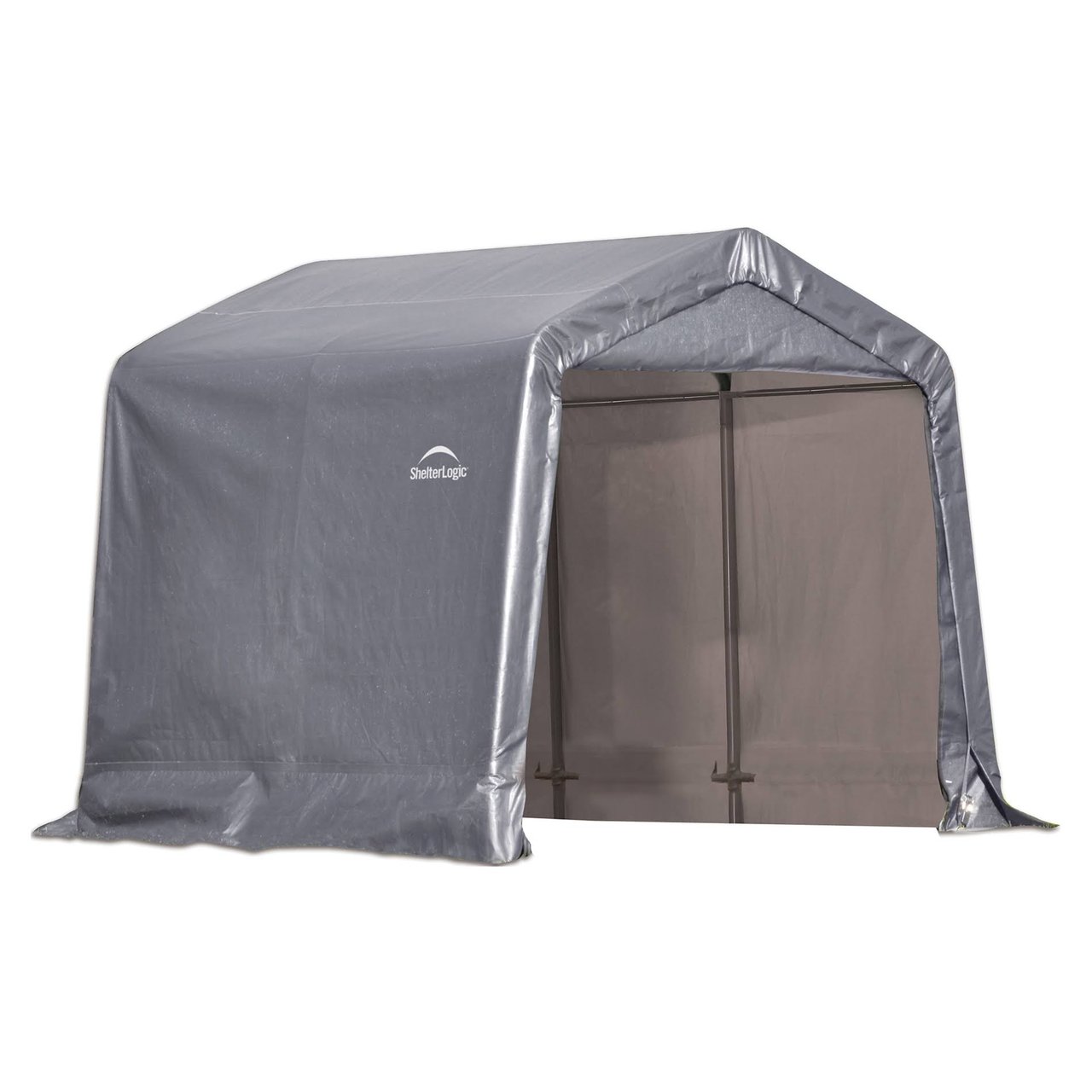 3 Shelter Logic Peak Style Storage Shed, 8' × 8' × 8', Gray