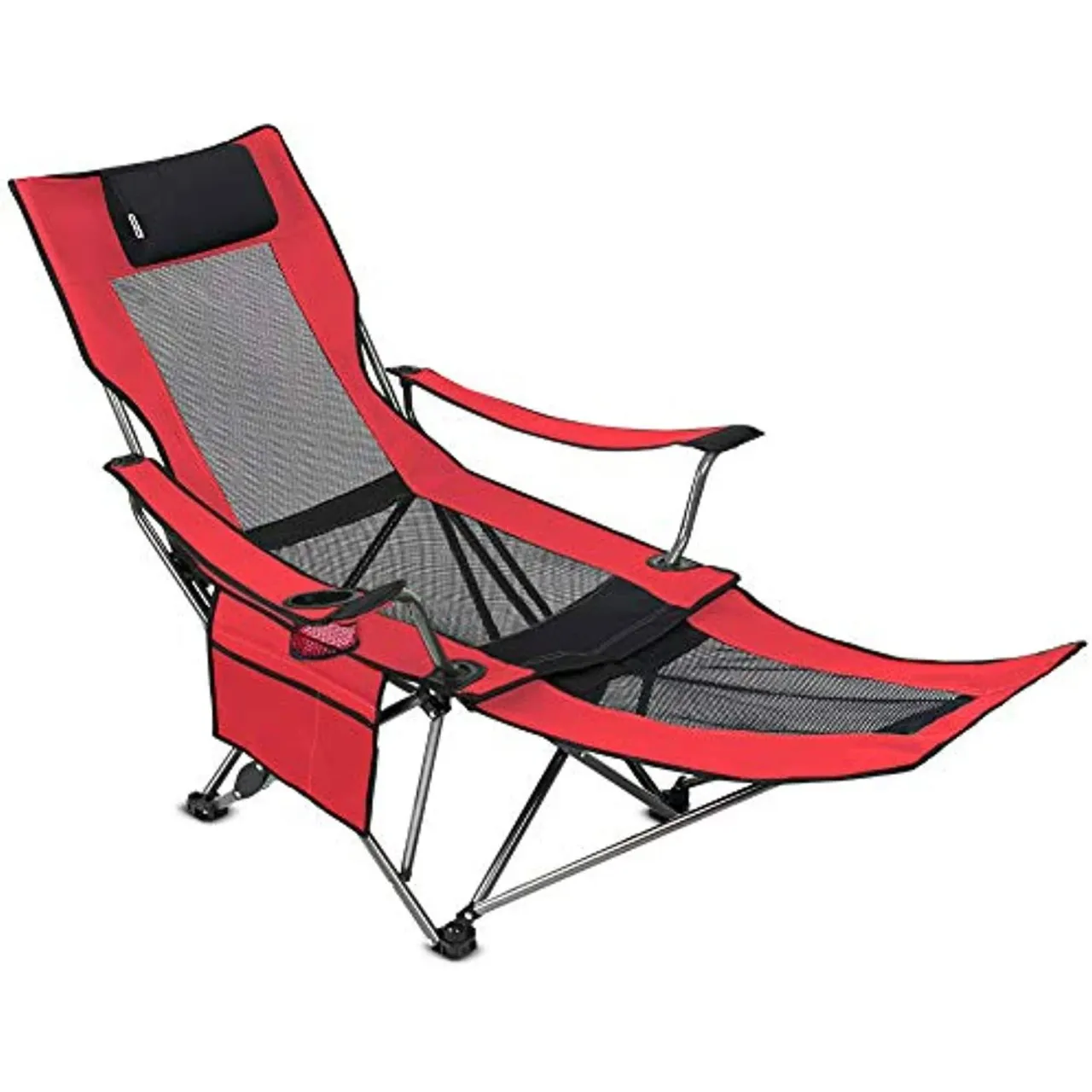 2 Outdoor Living Suntime Camping Folding Portable Mesh Chair with Removabel Footrest