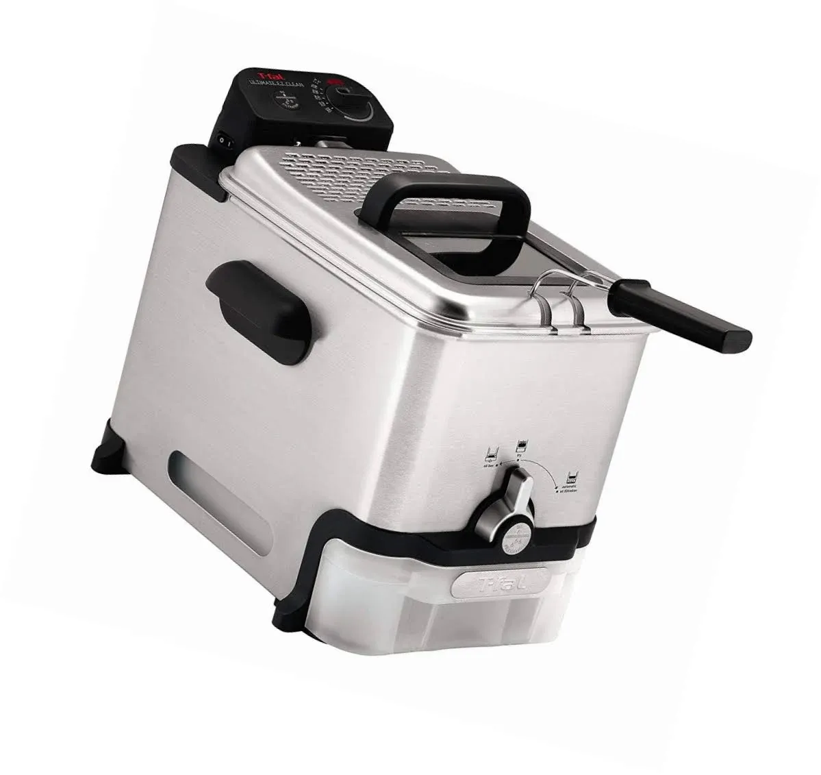 3 T-fal 3.5L Deep Fryer with Basket, 1700W, Oil Filtration, Temp Control, Digital Timer, Dishwasher Safe Parts