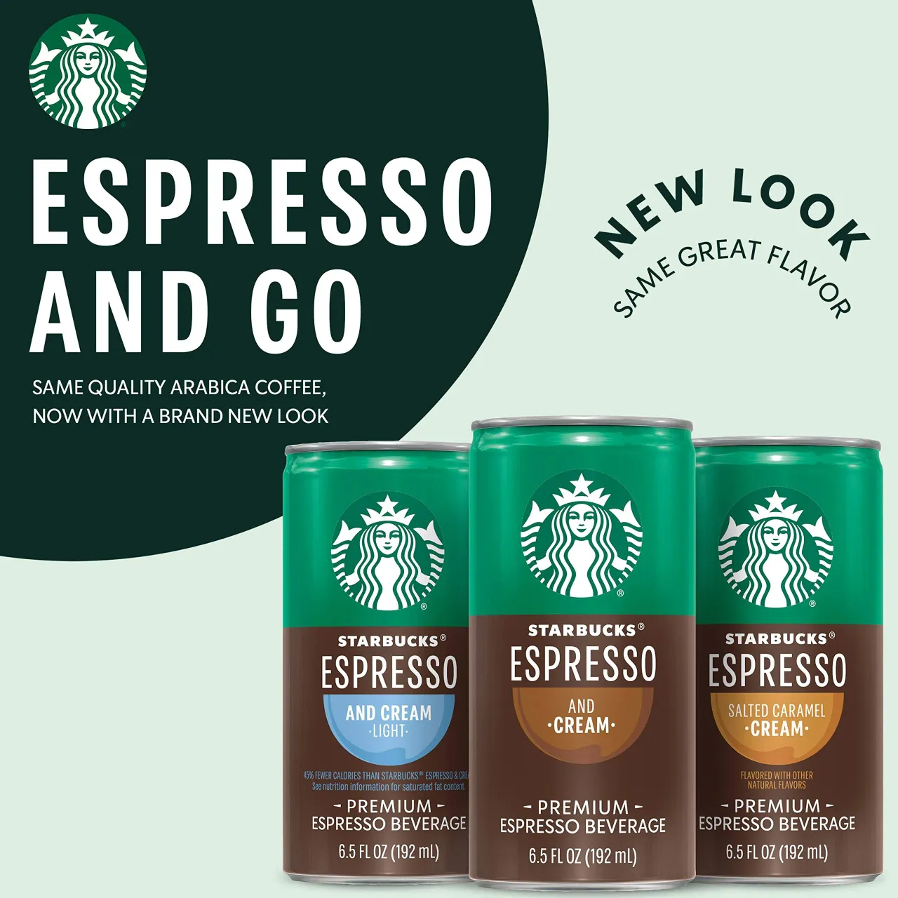 3 Starbucks Ready to Drink Coffee, Espresso & Cream Light , 6.5oz Cans (12 Pack) (Packaging May Vary)