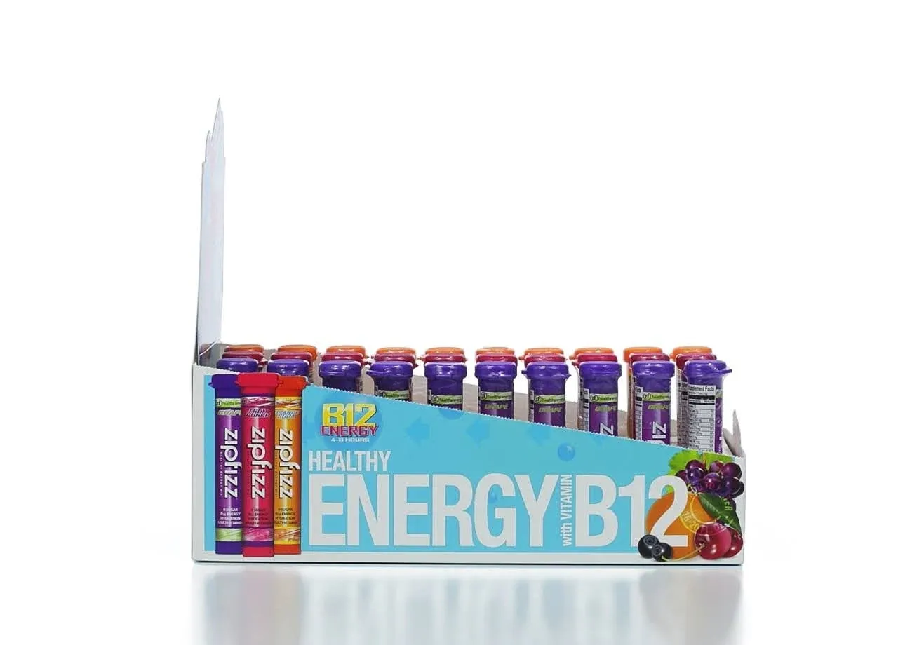 7 Zipfizz Multi-Vitamin Energy Hydration Drink Mix, Variety Pack, 30 Tubes