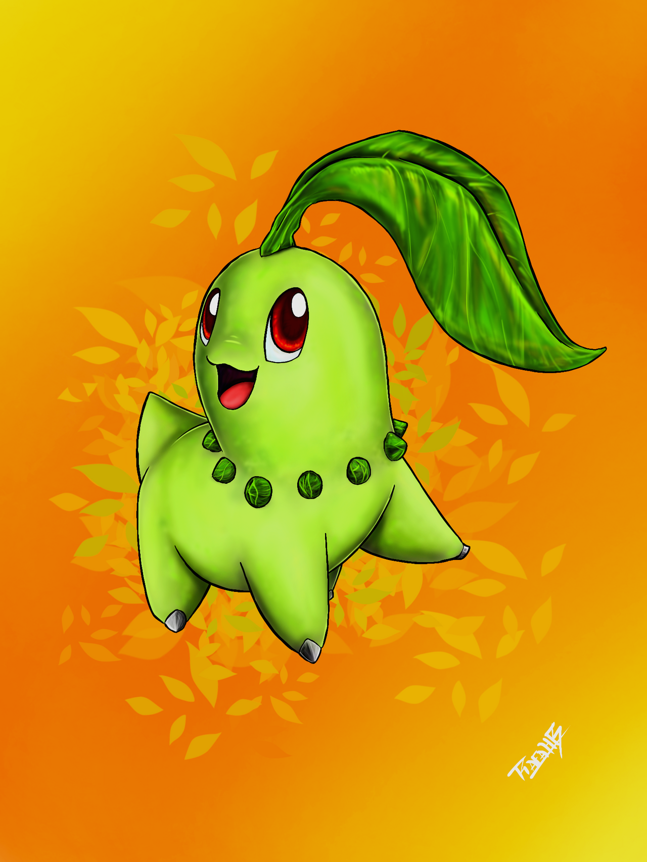 Esp-Eng] 🌱Chikorita🌱 🎨New Drawing🎨 By @afa.hb03