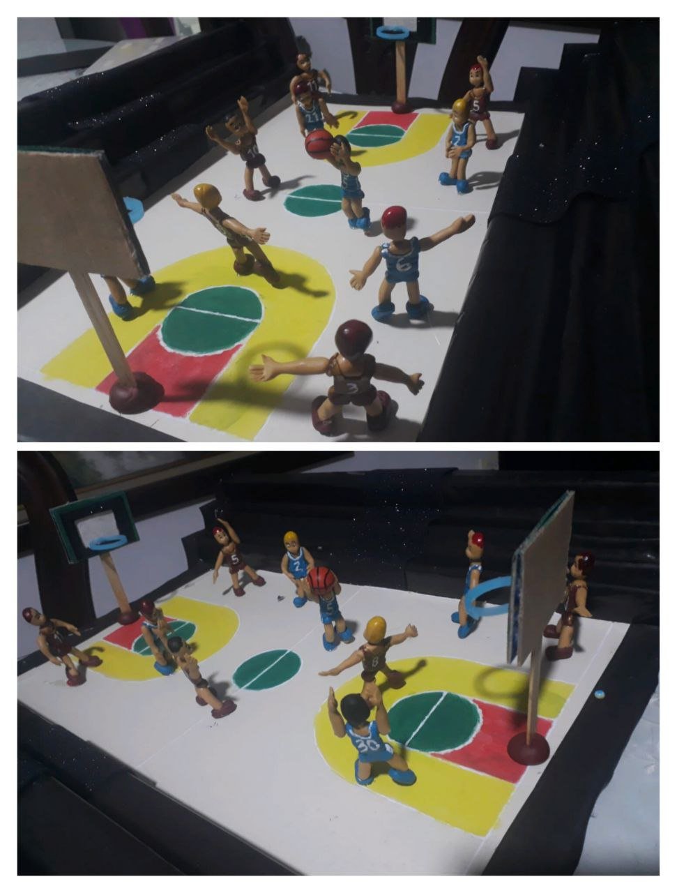 Maqueta de Cancha de básquet con material reciclado - Basketball court  model with recycled material | PeakD
