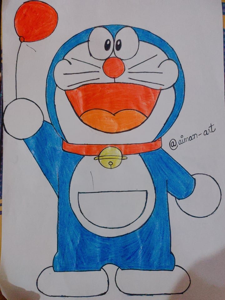 How to Draw Nobita From Doraemon || Nobita Drawing Easy | oil pastel,  drawing, marker pen | Used Things are: Black sketch pen & black marker,  colour pencils, Oil pastel, Pencil (