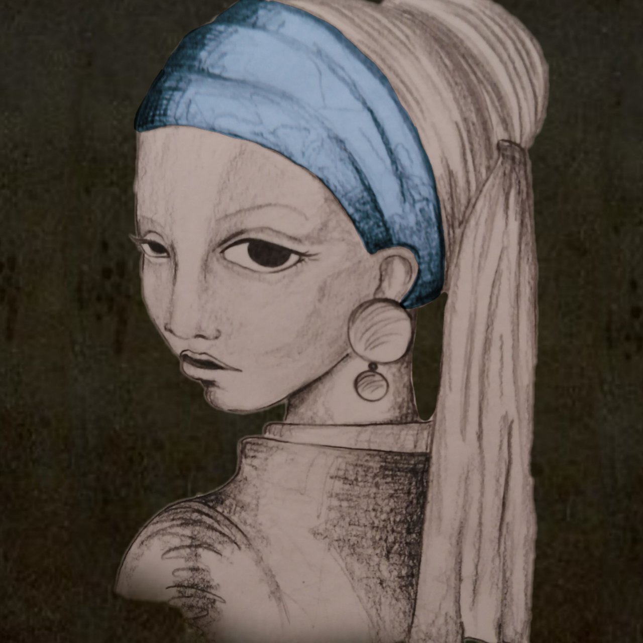 Girl With Earring  Original Edition Drawing by Sundeep Kumar  Saatchi Art