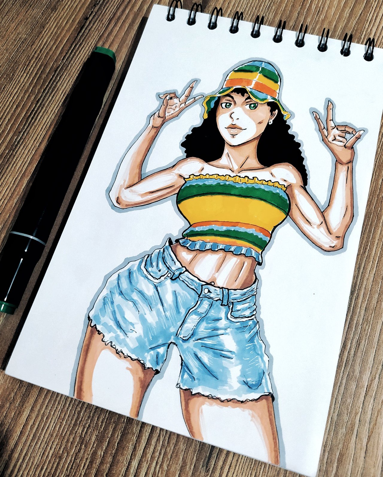 Fanart of beautiful Jamaican Girl Traditional drawing [Eng-Esp] | PeakD