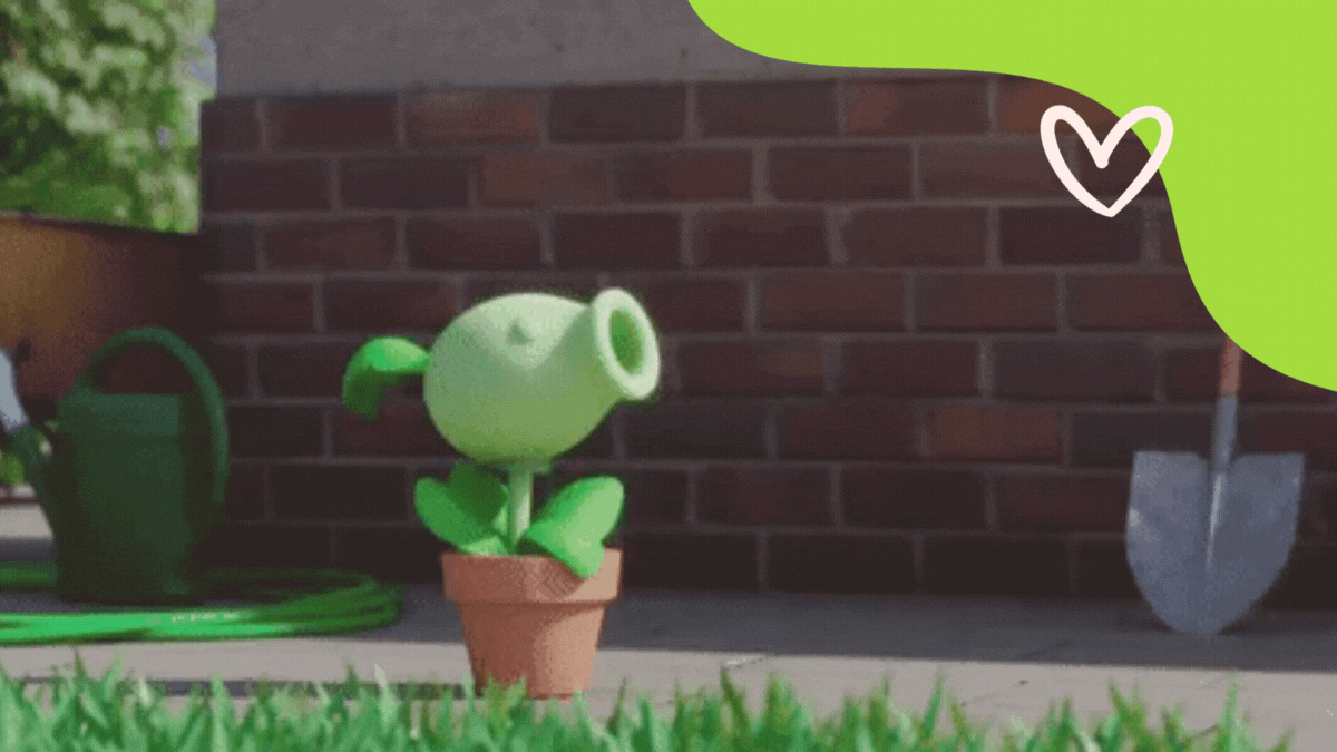Humanizing plants from Plants vs Zombies (PeaShooter).gif