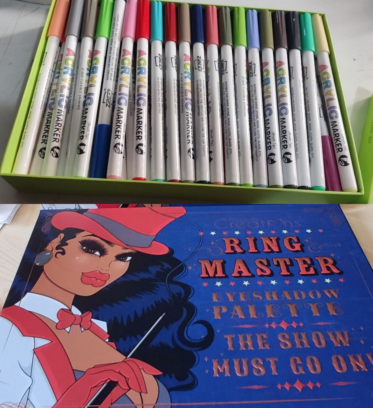 I used makeup and acrylic markers to create a little art