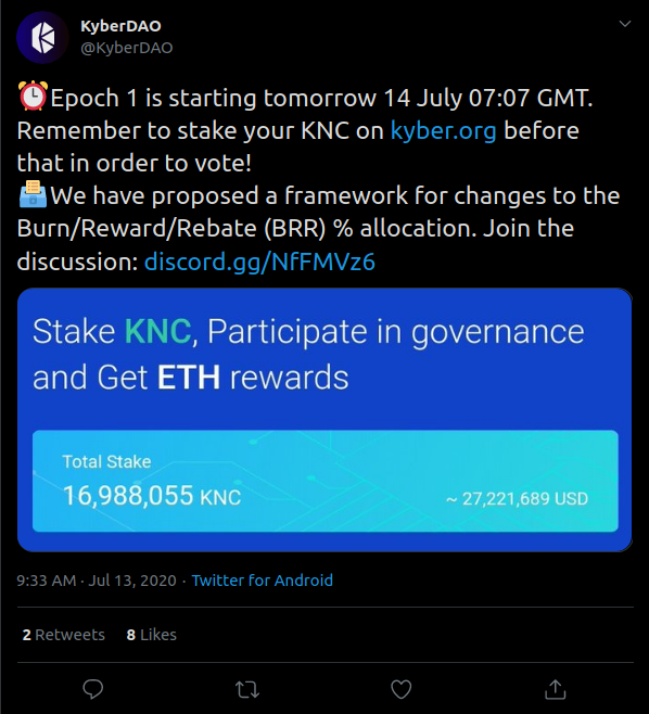 https://twitter.com/KyberDAO/status/1282578853152473089