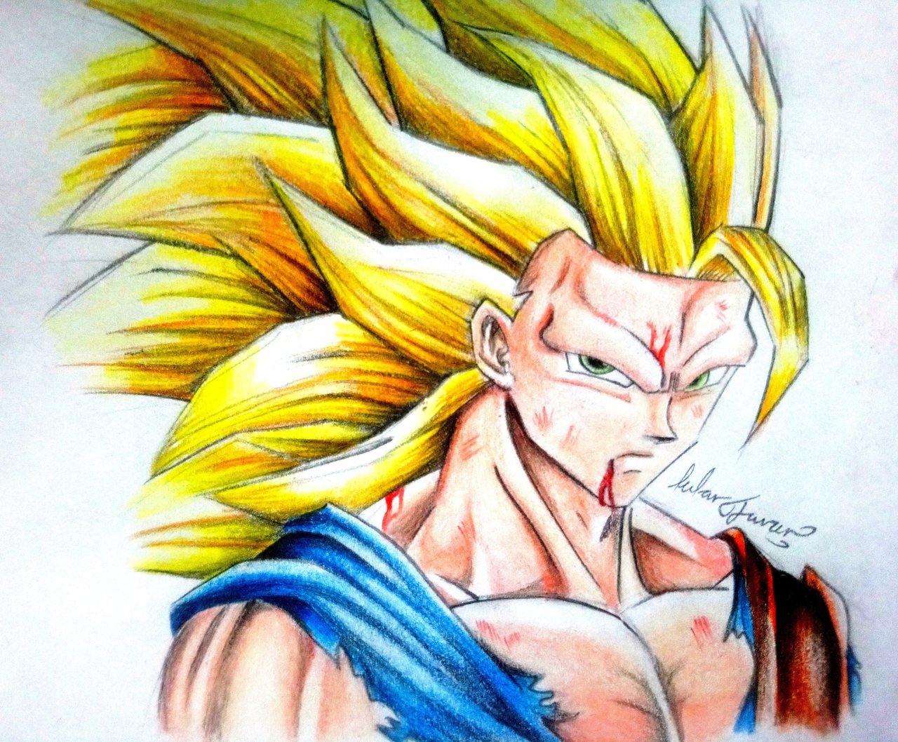 Goku. Super Sayajin. Drawing  Goku dibujo a lapiz, Dibujo de goku,  Personajes de dragon ball