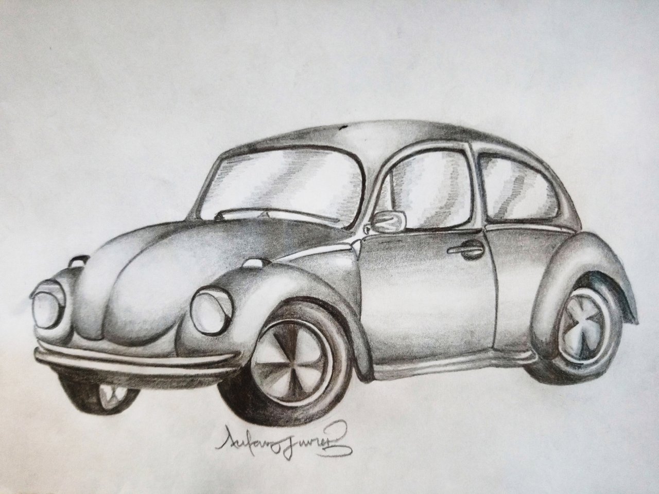 Drawing a Volkswagen clasic  Dibujado un Volkswagen clásico | PeakD