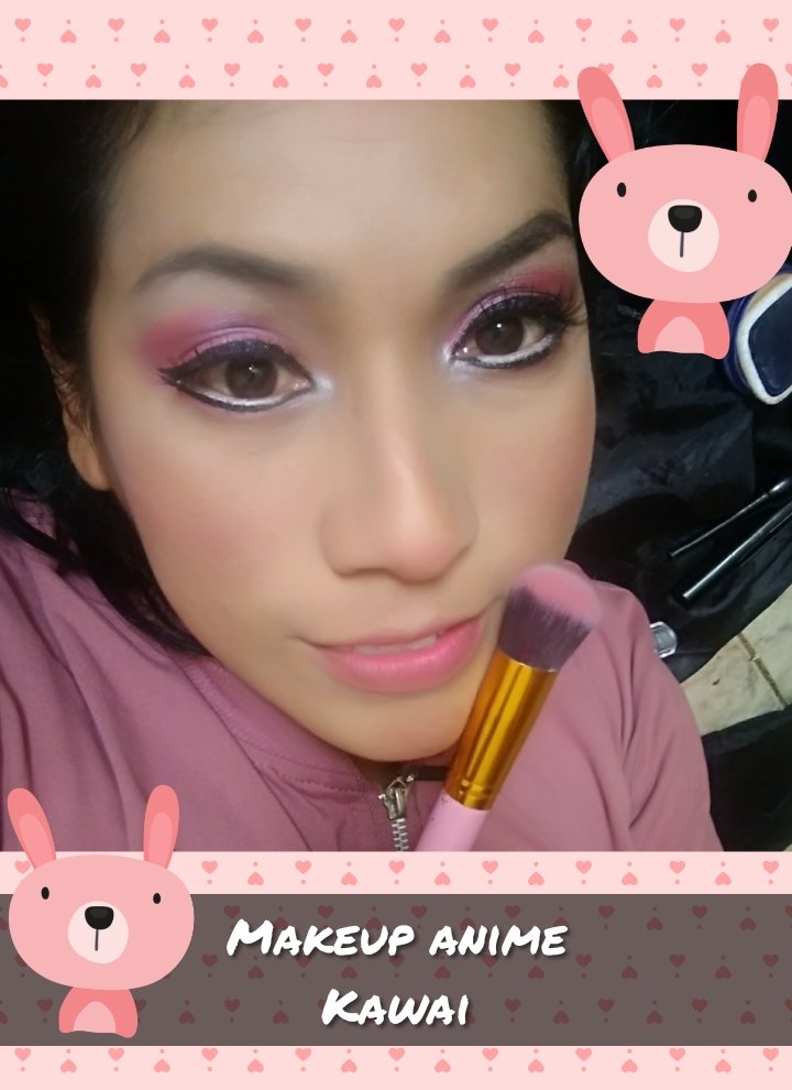 makeup animé inspiredkawaii style🐼🌼  maquillaje