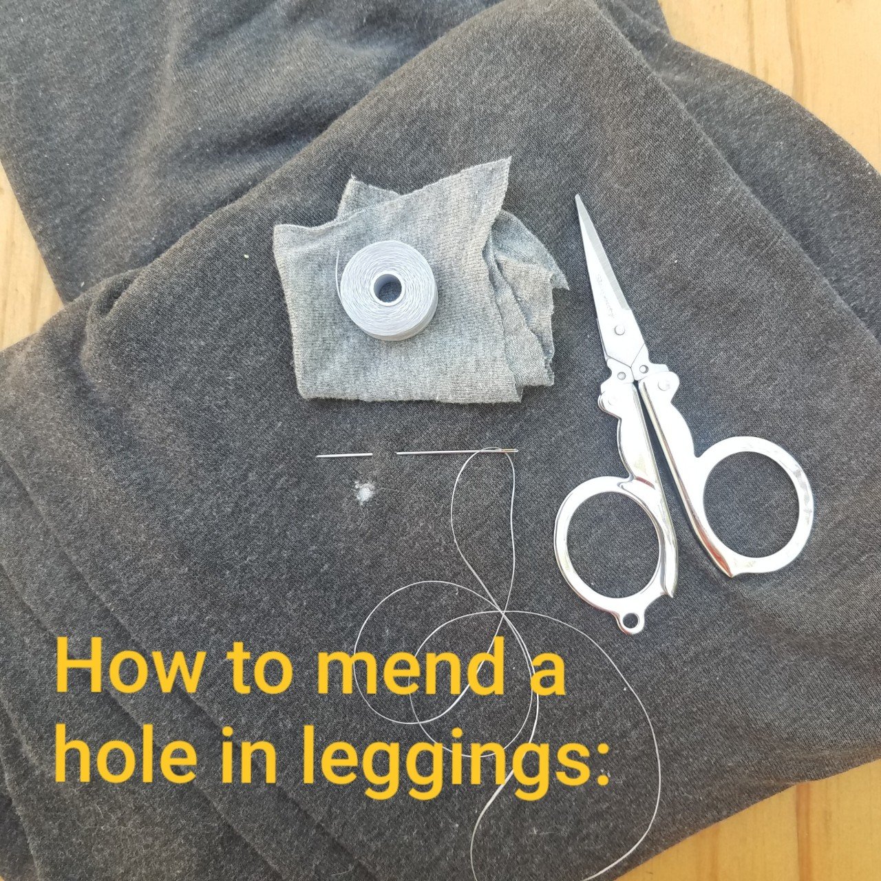 Mending Tutorial :: patching a hole in leggings