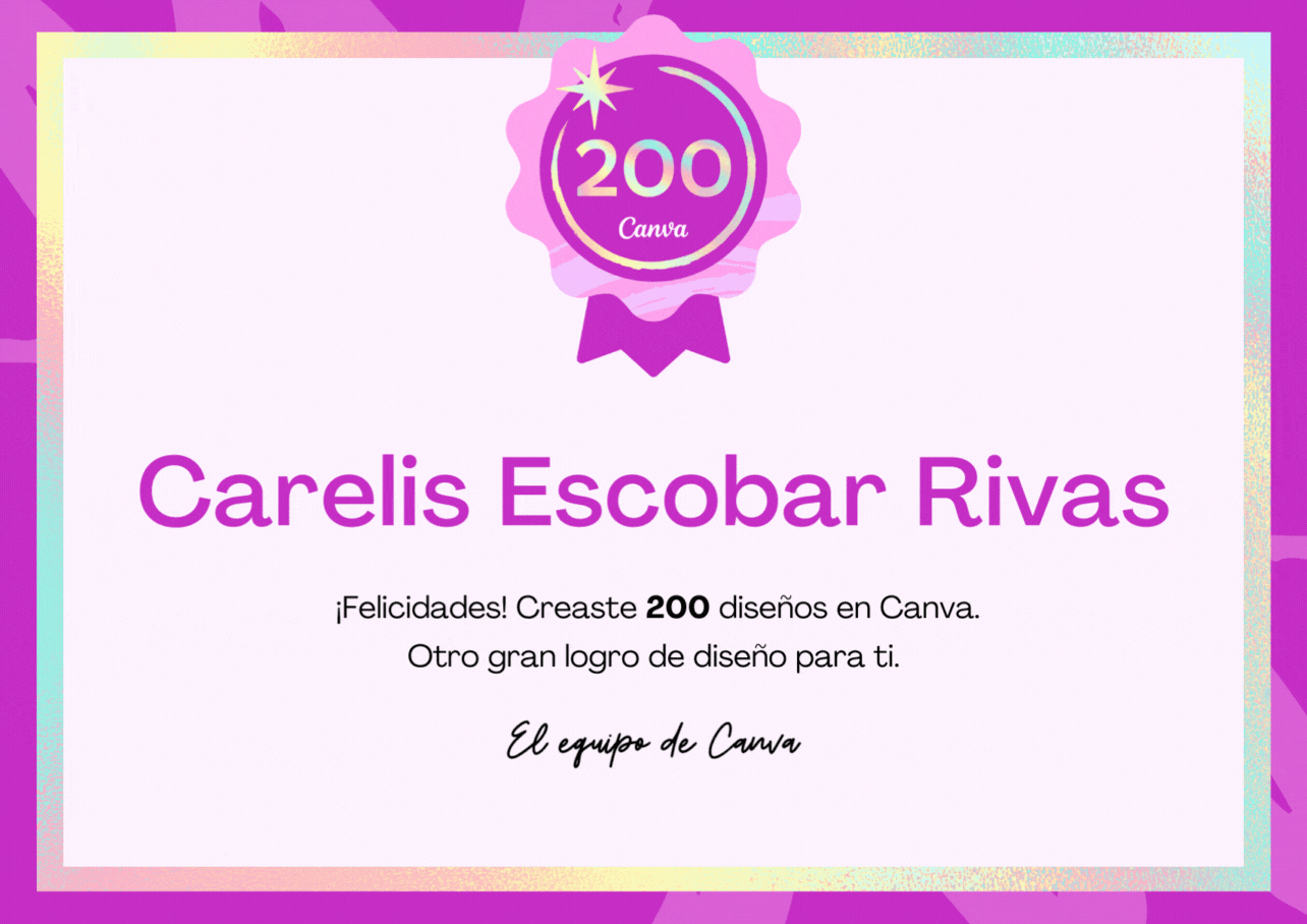 Badge for creating 200 designs on Canva.gif