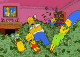 simpsons roll in money.gif