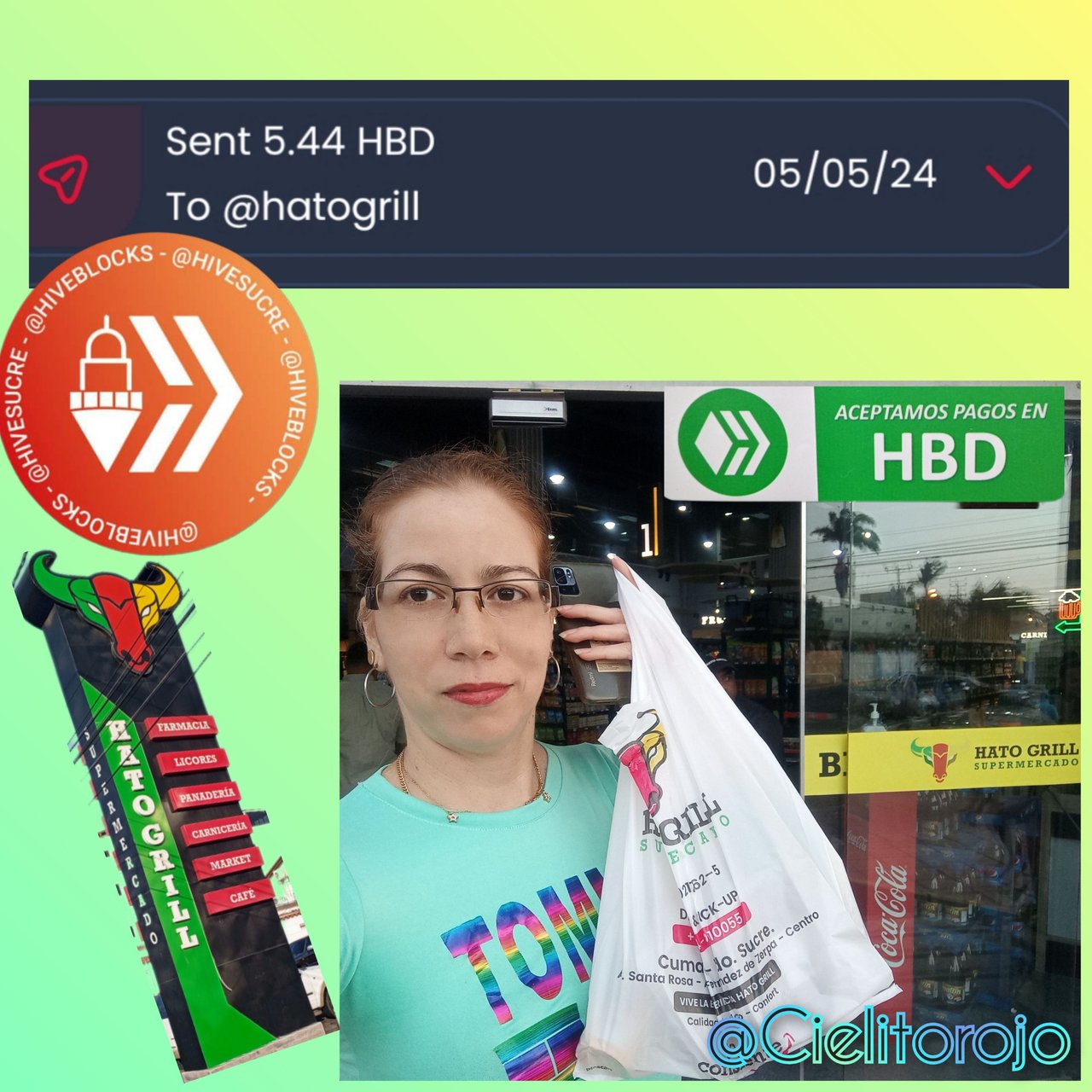 Approved new successful purchase✅ with my hbd in Hatogrill, cryptoadoption in Sucre state ✅🛍️