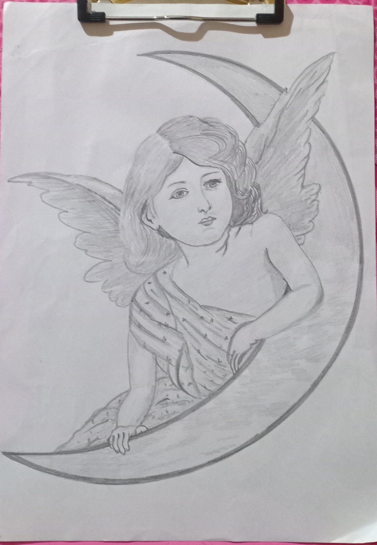 simple pencil drawings of angels