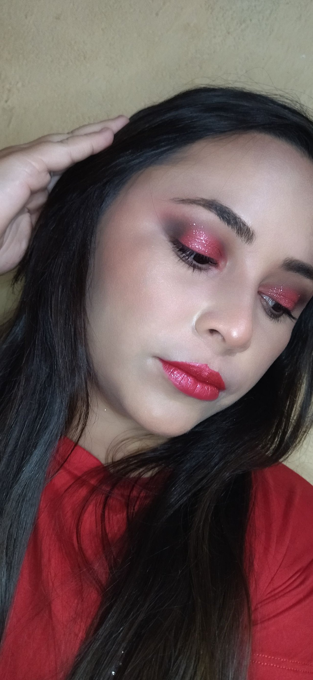 ❤️❤️Makeup in shades of red with glitter//Maquillaje en tonos rojo con  glitter (Eng/Esp)❤️❤️ | PeakD