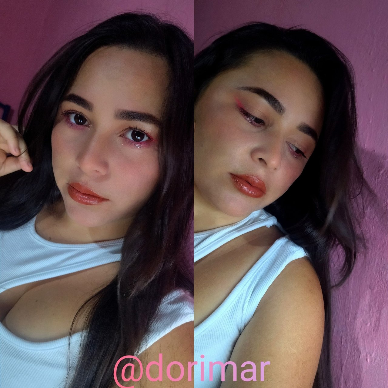 Neutral makeup with pink eyeliner (Eng/Esp)