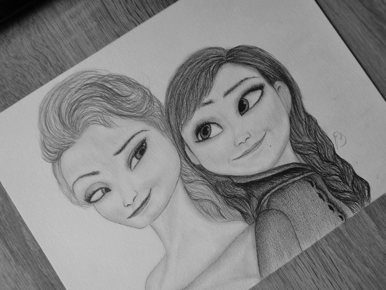 Elsa pencil sketch  Frozen  Original Sketch  A4 size  Black Ink Fox