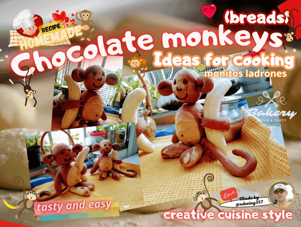 Chocolate monkeys (breads)/ Learning with creative cuisine 👨‍🍳