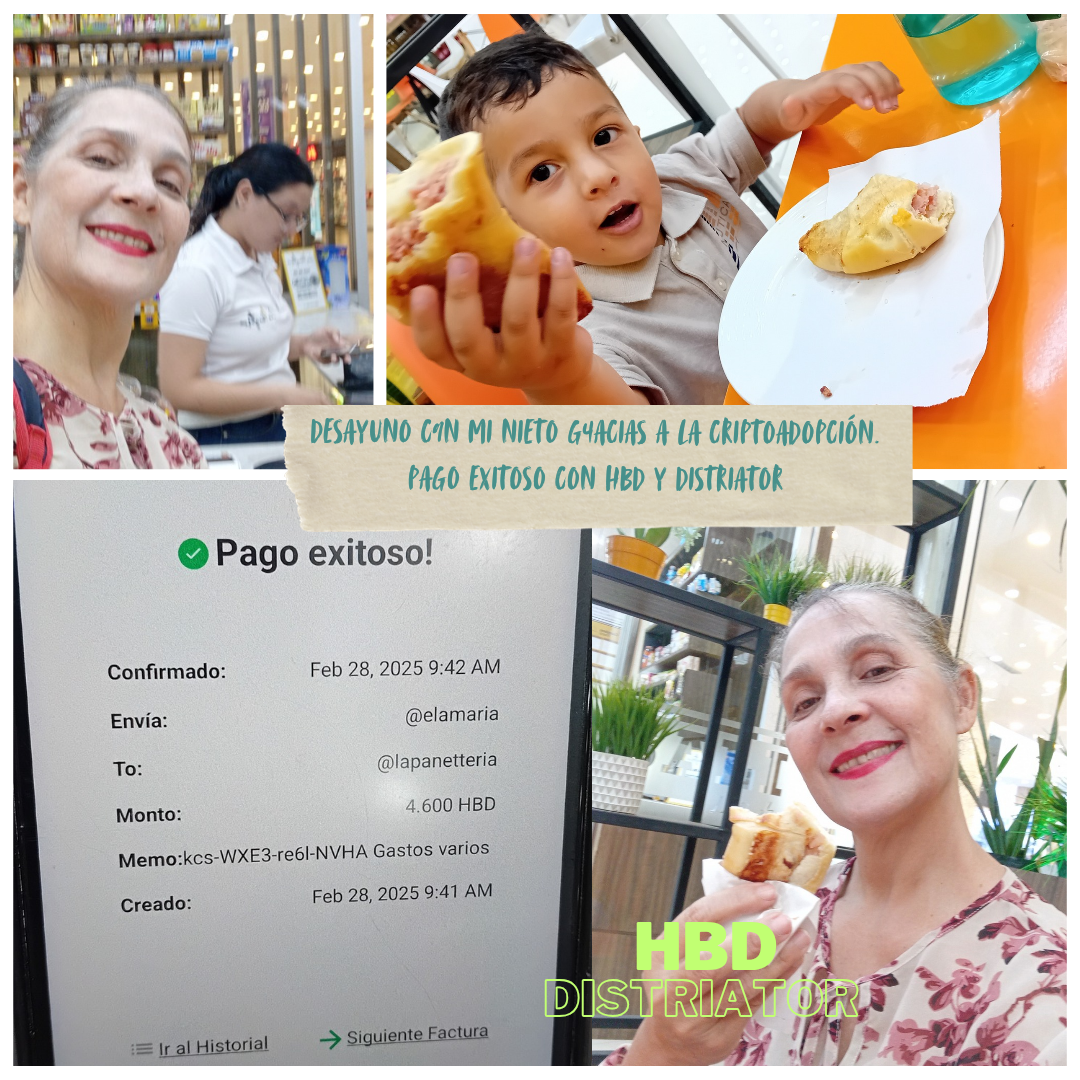 ✨️✨️Breakfast with my grandson thanks to crypto-adoption. Successful payment with HBD and Distriator