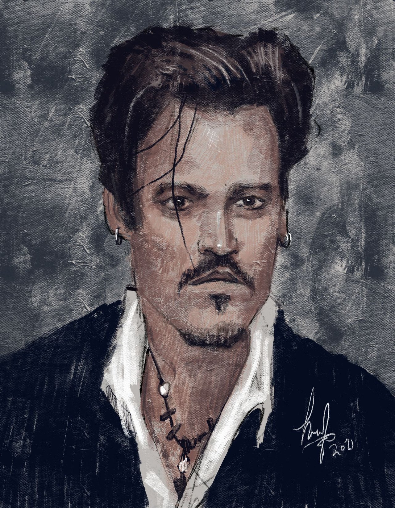 dibujo del personaje de johnny depp