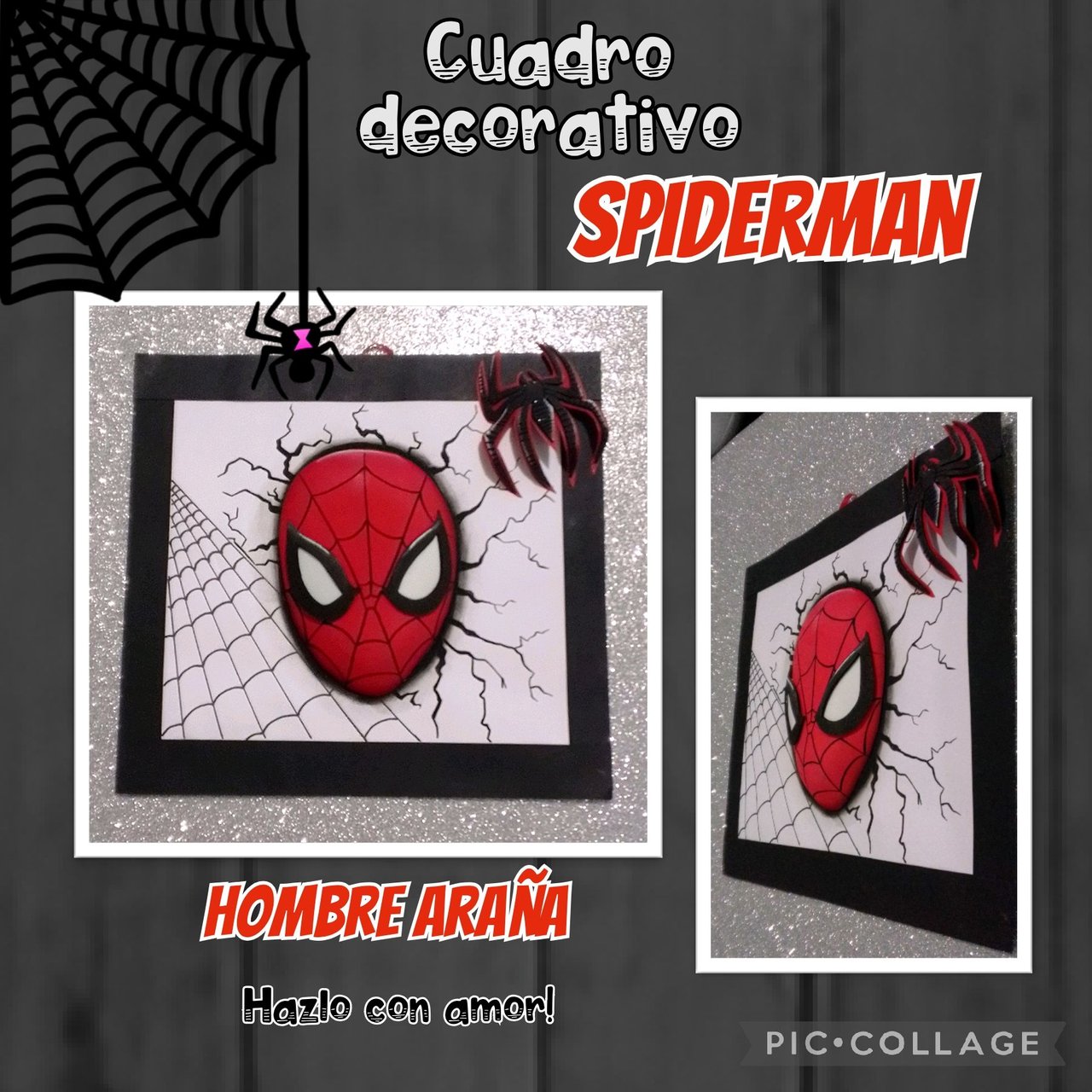 Cómo elaborar Cuadro Decorativo de Spiderman (Super héroe) con Cartulina y  foami. How to make a Spiderman Superhero Decorative Picture, with Cardboard  and foami. | PeakD