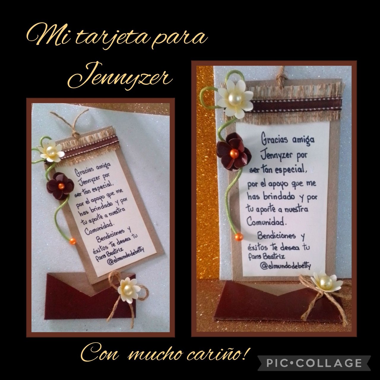 Tarjeta para un Hiver. Con mucho cariño para Jenny Zerpa @jennyzer Card for  a Hiver. With much love to Jenny Zerpa @jennyzer | PeakD
