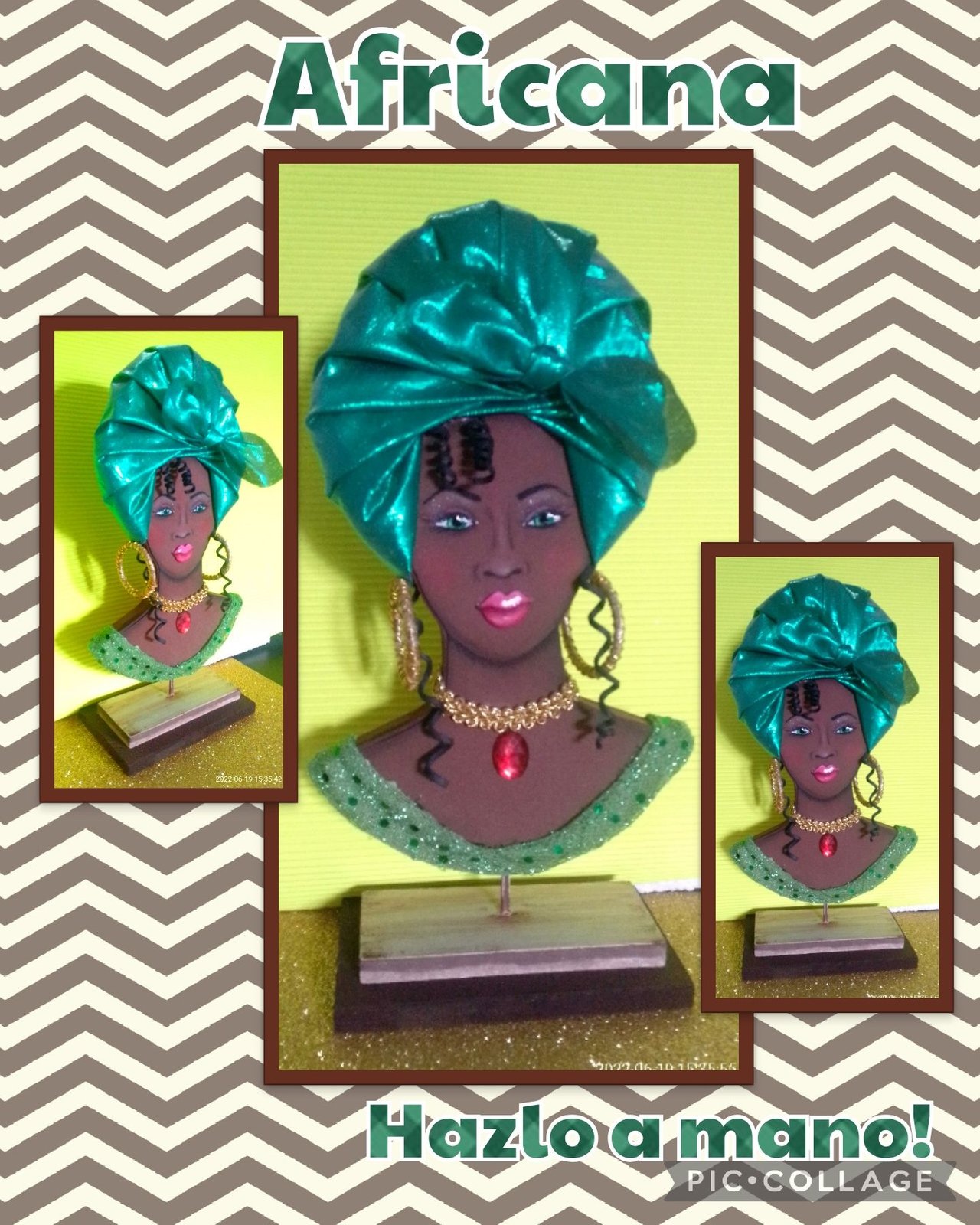 Acompáñame y aprende como hacer esta figura de mujer africana con  materiales que nos sobran. Join me and learn how to make this figure of an  African woman with leftover materials. |