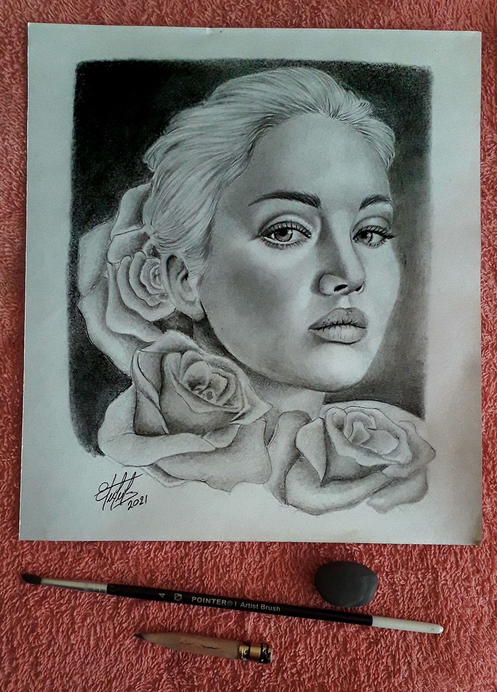 como dibujar una rosa realista a lapiz