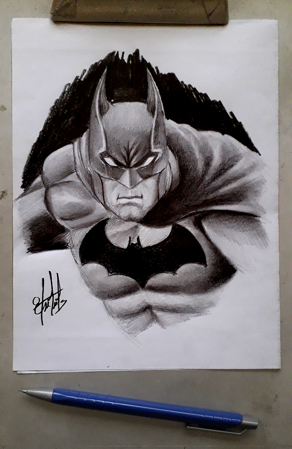 Drawing Batman. Drawing created with graphite pencils ... Dibujando a Batman.  Dibujo creado con lapices de grafito. | PeakD