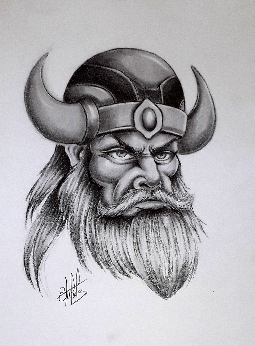 Drawing a Viking. Drawing created with graphite pencil... Dibujando a un  Vikingo. Dibujo creado con lápiz de grafito. | PeakD