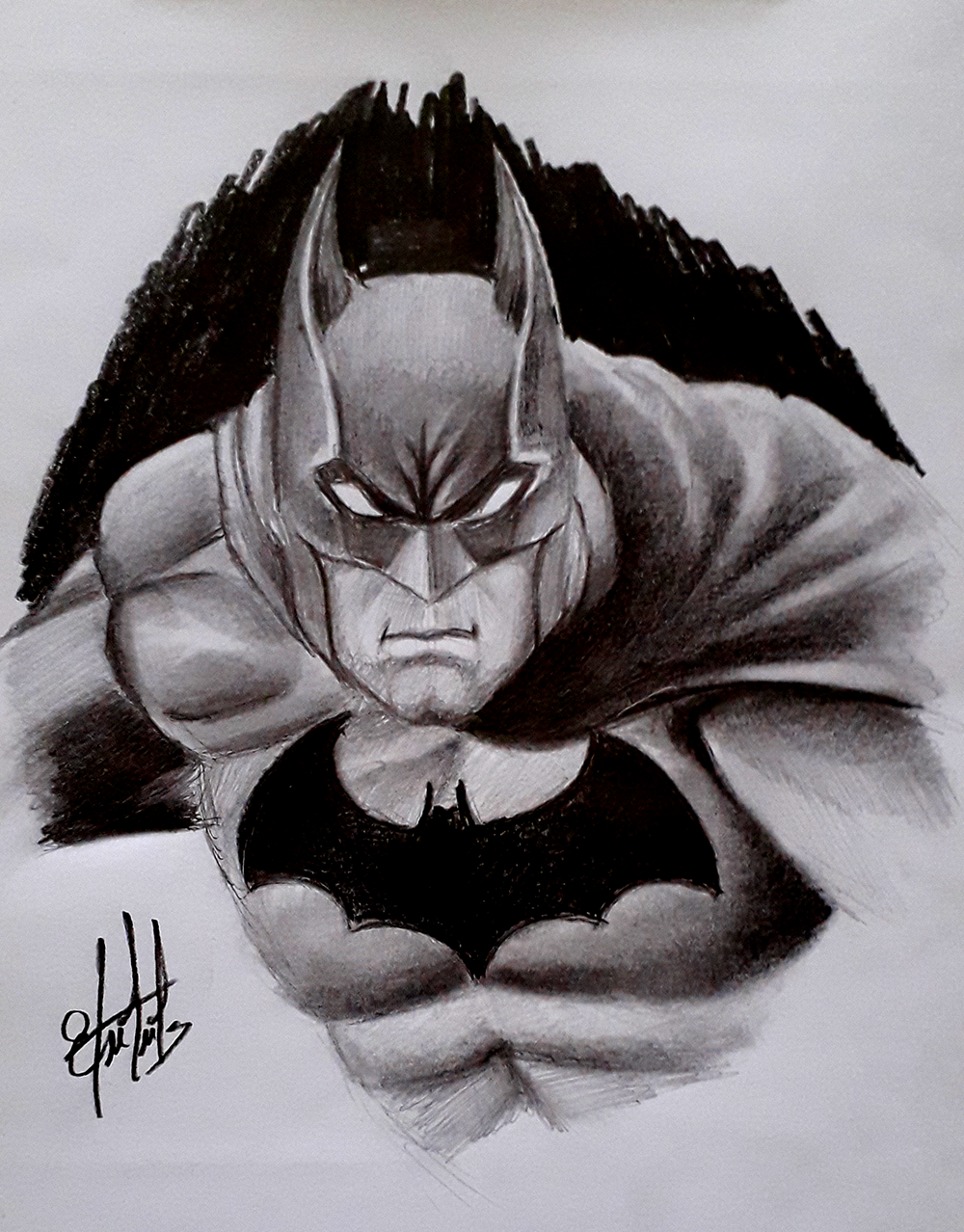 Drawing Batman. Drawing created with graphite pencils ... Dibujando a Batman.  Dibujo creado con lapices de grafito. | PeakD